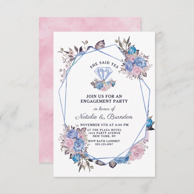 Invitation Jeu De Charme Parisien Elle A Dit Oui Partie D'Eng (Devant / Derrière)