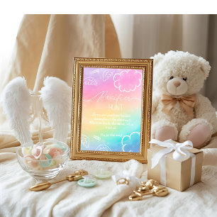 Invitation Jeu de chasse à la tétine arc-en-ciel pour baby sh