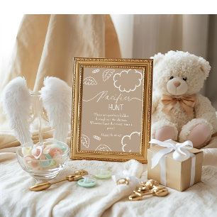 Invitation Jeu de chasse à la tétine beige pour baby shower c