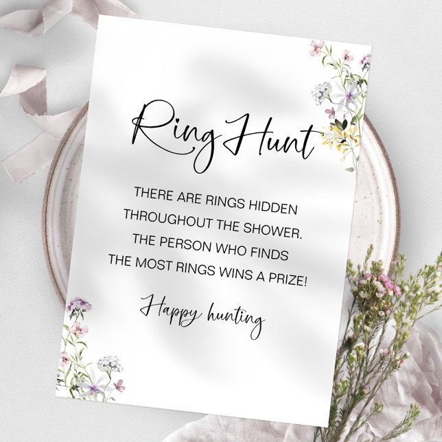 Invitation Jeu de chasse à l'anneau de mariage aux fleurs sau (Créateur téléchargé)