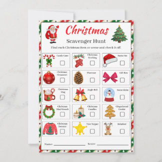 Invitation Jeu de chasse au trésor de Noël | Trésor des Fêtes