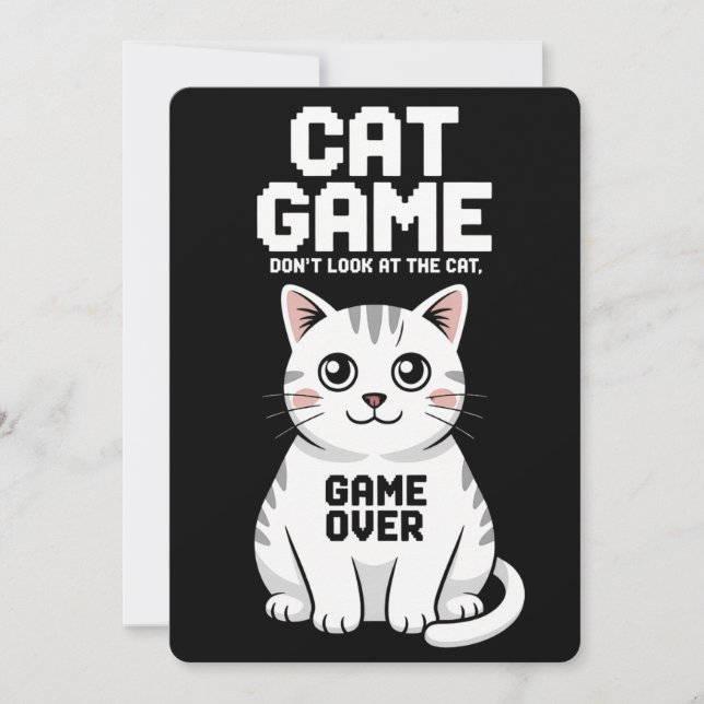 Invitation Jeu de chat ne regardez pas le chat sur drôle (Devant)