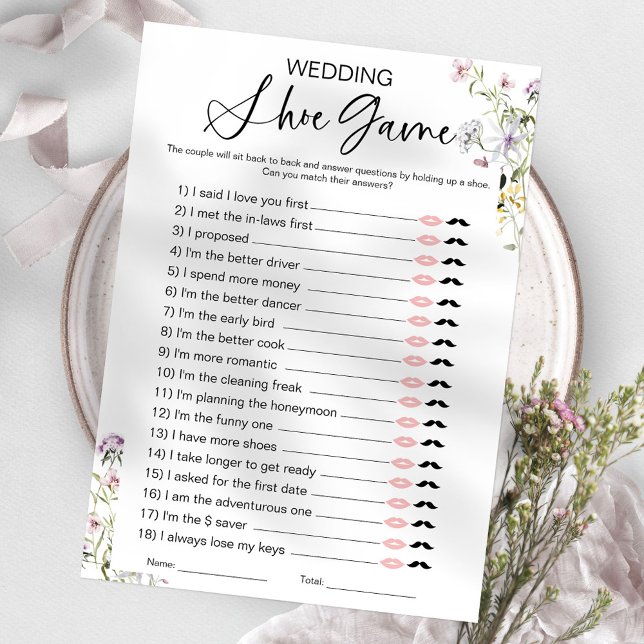 Invitation Jeu de chaussure de mariage de fleur sauvage pour  (Créateur téléchargé)
