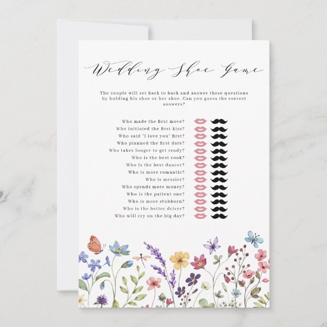Invitation Jeu de chaussures de mariage floral printemps été (Devant)