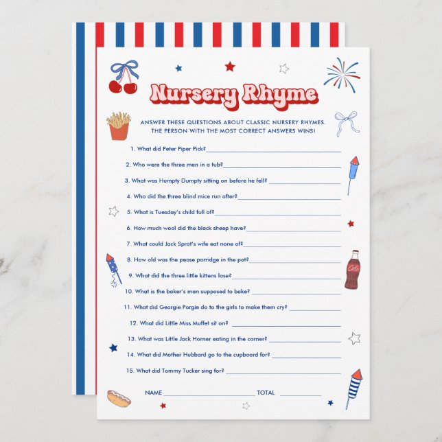 Invitation Jeu de comptine pour une Baby Shower sur le thème  (Devant / Derrière)