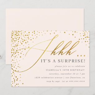 Invitation Jeu de Confetti Rose & Or Blush