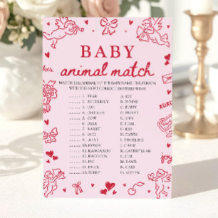 Invitation Jeu de correspondance d'animaux bébé dessinés à la