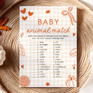 Invitation Jeu de correspondance d'animaux bébé dessinés à la