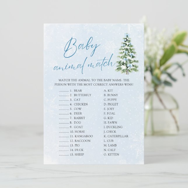 Invitation Jeu de correspondance d'animaux bébés Noël Arcs (Debout devant)