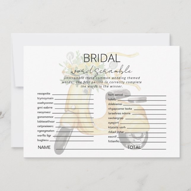 Invitation Jeu de course de mot pour Scooter européen (Devant)