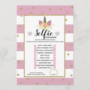 Invitation jeu de défi selfie fête d'anniversaire