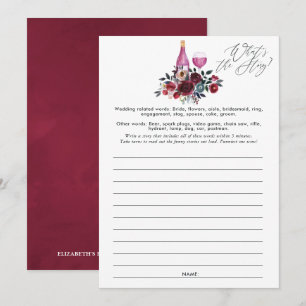 Invitation Jeu de dégustation de vin bordeaux et marine pour