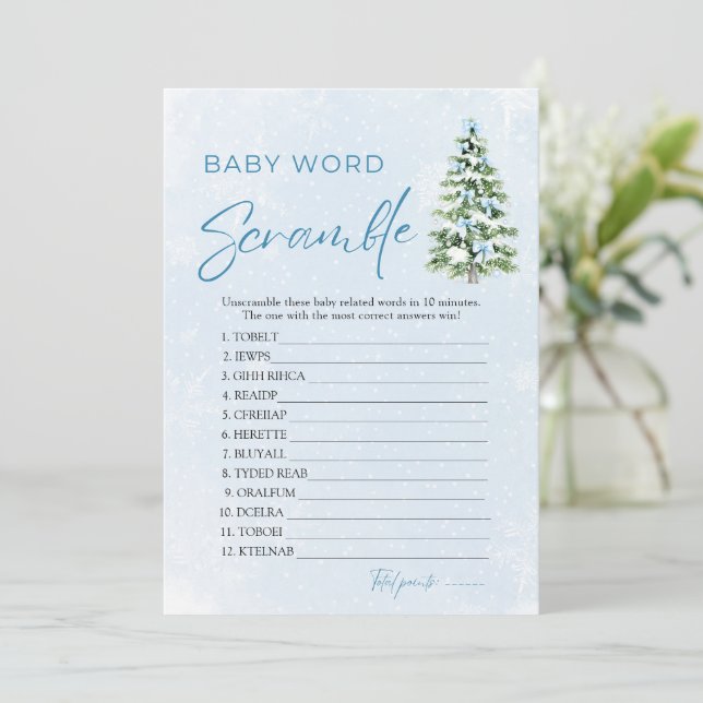 Invitation Jeu de désordre de mots pour bébé sur le thème de  (Debout devant)