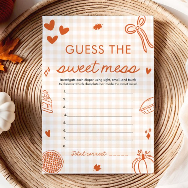 Invitation Jeu de devinette de bébé à la douche avec un doux  (Hand Drawn Baby Shower Guess The Sweet Mess Game)