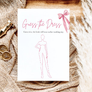 Invitation Jeu de devinette de robe de mariée à ruban rose po