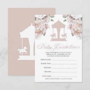 Invitation Jeu de devinette du Baby shower du carrousel
