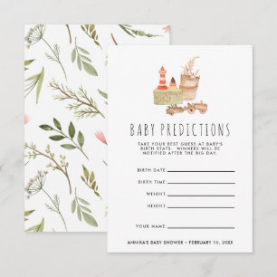 Invitation Jeu de devinette pour bébé boho neutre