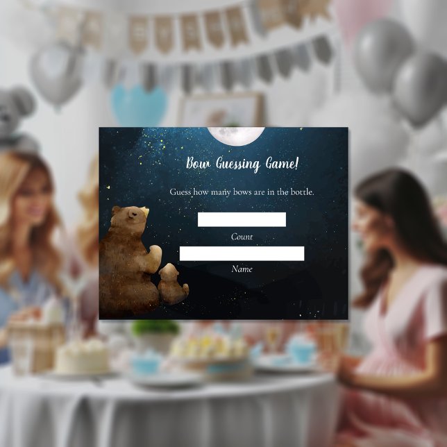 Invitation Jeu de devinette pour bébé ours Jeux de Baby Showe (Créateur téléchargé)