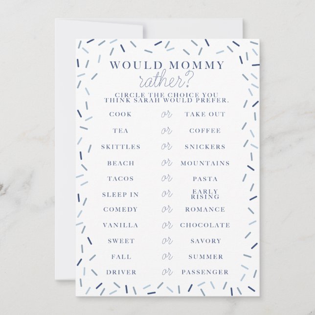 Invitation Jeu de douche à jet de bébé (Devant)