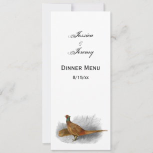 Invitation Jeu de faisan vintage Couleur de dessin d'oiseau #