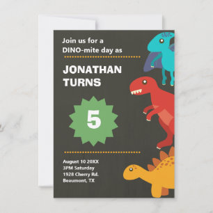 Invitation Jeu de fête d'anniversaire de Dinosaur