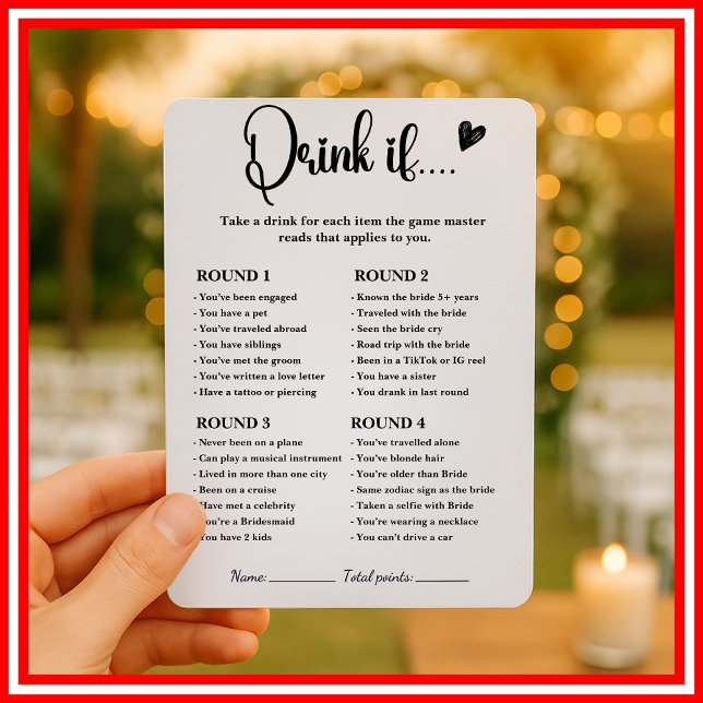 Invitation Jeu de fête de mariage élégant et moderne : Bois s (Créateur téléchargé)