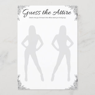 Invitation Jeu de Fête des mariées lesbienne, devinez tout