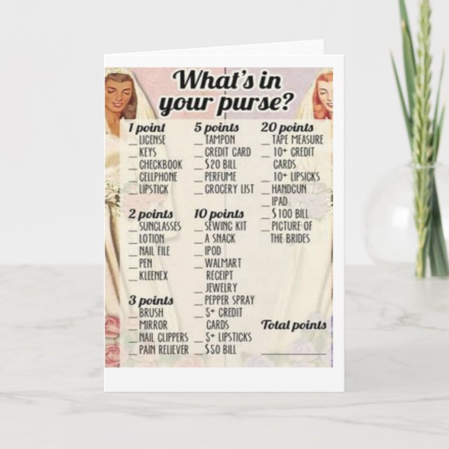 Invitation Jeu de Fête des mariées rétro (Devant)