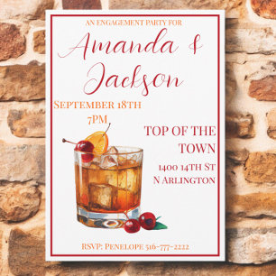 Invitation Jeu de fiançailles Vieux Cocktail Script