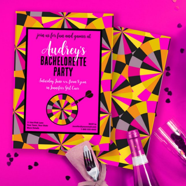 Invitation Jeu de fléchettes Bachelorette Thème Party (Créateur téléchargé)