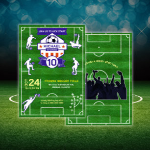 Invitation Jeu de football terrain de football fête d'anniver