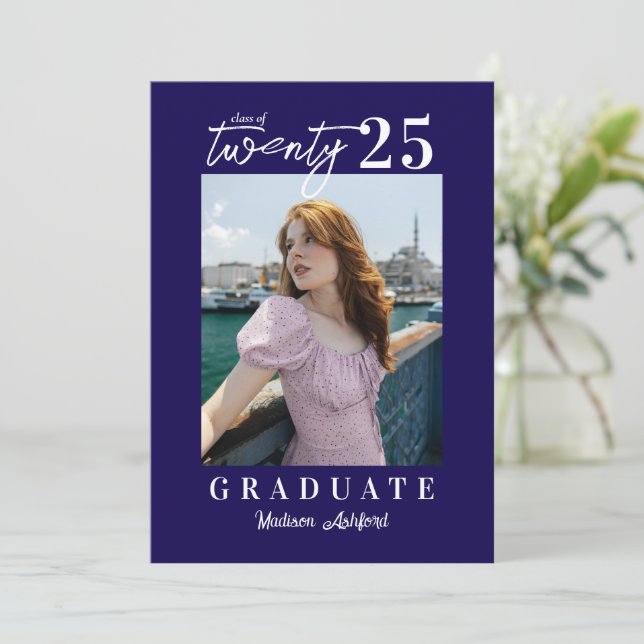 Invitation Jeu de graduation photo de la Marine de Script mod (Debout devant)