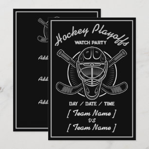 Invitation Jeu De Hockey Noir Et Blanc