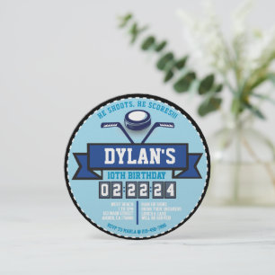 Invitation JEU DE HOCKEY Sports Anniversaire de enfant Party 