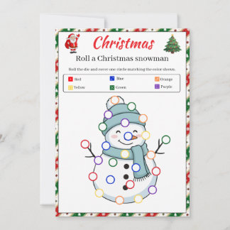 Invitation Jeu de Lancer de Bonhomme de Neige de Noël | Jeu d