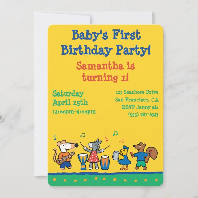 Invitation Jeu de Maisy et d'amis dans la bande (Devant)