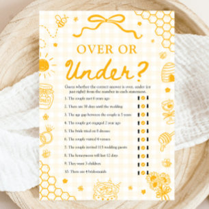 Invitation Jeu de mariage abeille miel jaune Over ou Under