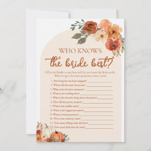 Invitation Jeu de mariage Citrouille d'automne qui connaît le