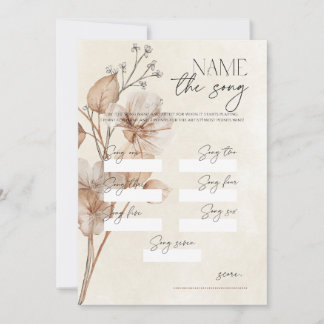 Invitation Jeu de mariage floral marron : Nommez cette chanso