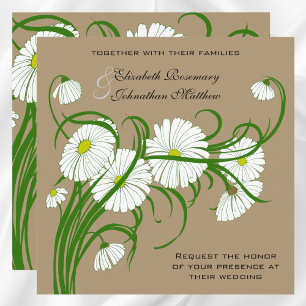 Invitation Jeu de Mariages vintage blanc Gerber Daisy Flowers