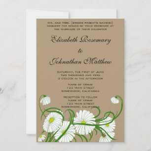 Invitation Jeu de Mariages vintage blanc Gerber Daisy Flowers