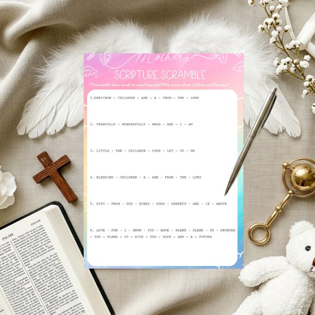 Invitation Jeu de Mots Croisés des Écritures de la Mère Arc-e (Heavenly Rainbow Mother's Scripture Scramble)