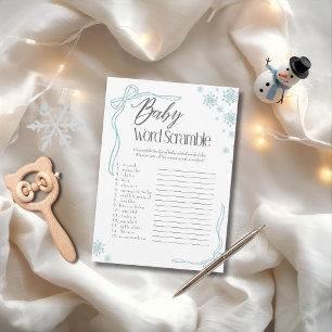 Invitation Jeu de mots mêlés Bébé arc vert neige