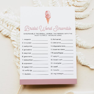 Invitation Jeu de mots mêlés CLARA Retro Ice Cream pour la do