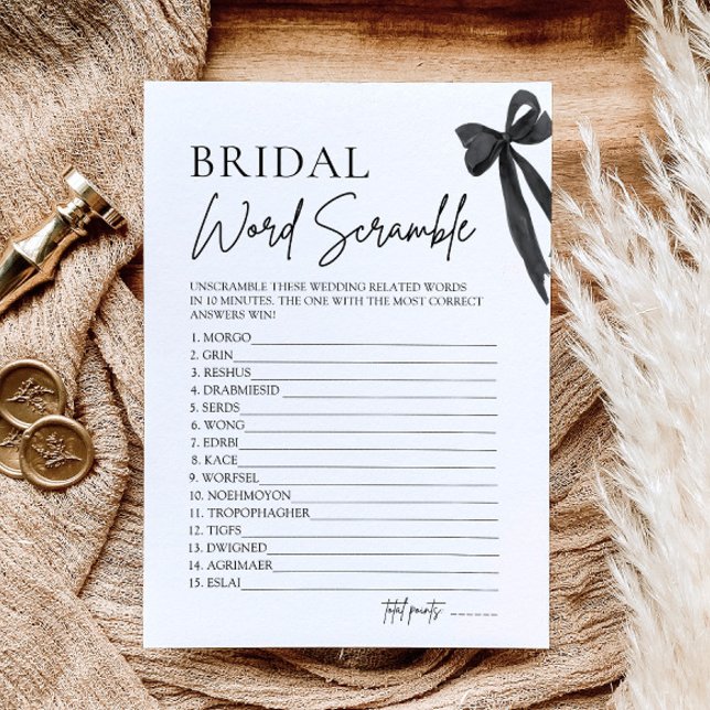 Invitation Jeu de mots mêlés de mariage élégant moderne avec  (Créateur téléchargé)