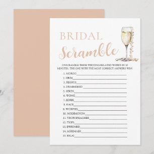 Invitation Jeu de mots mêlés pour mariage aux perles dorées e