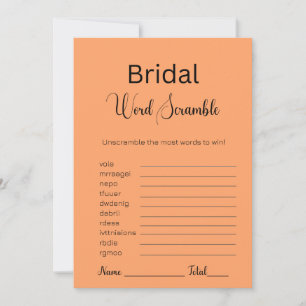 Invitation Jeu de mots mêlés pour mariage Tangerine