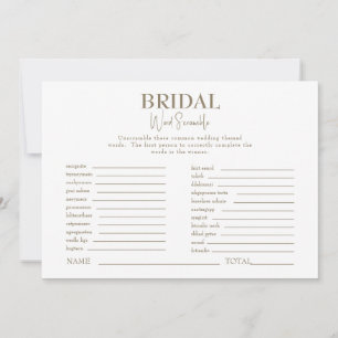 Invitation Jeu de mots mêlés pour une baby shower de mariage