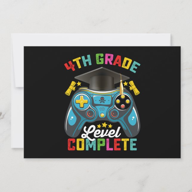 Invitation Jeu de niveau 4e de fin d'études Gamer (Devant)