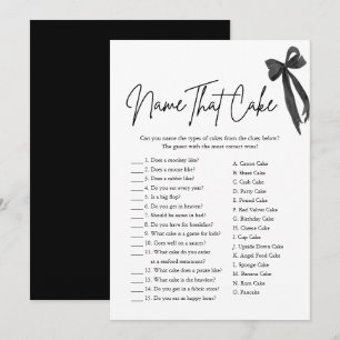 Invitation Jeu de Noces : Nommez ce Gâteau Black Bow